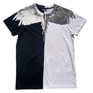 Marcelo Burlon County of Milan Short Sleeve Tee Size M Black White Wing Graphic